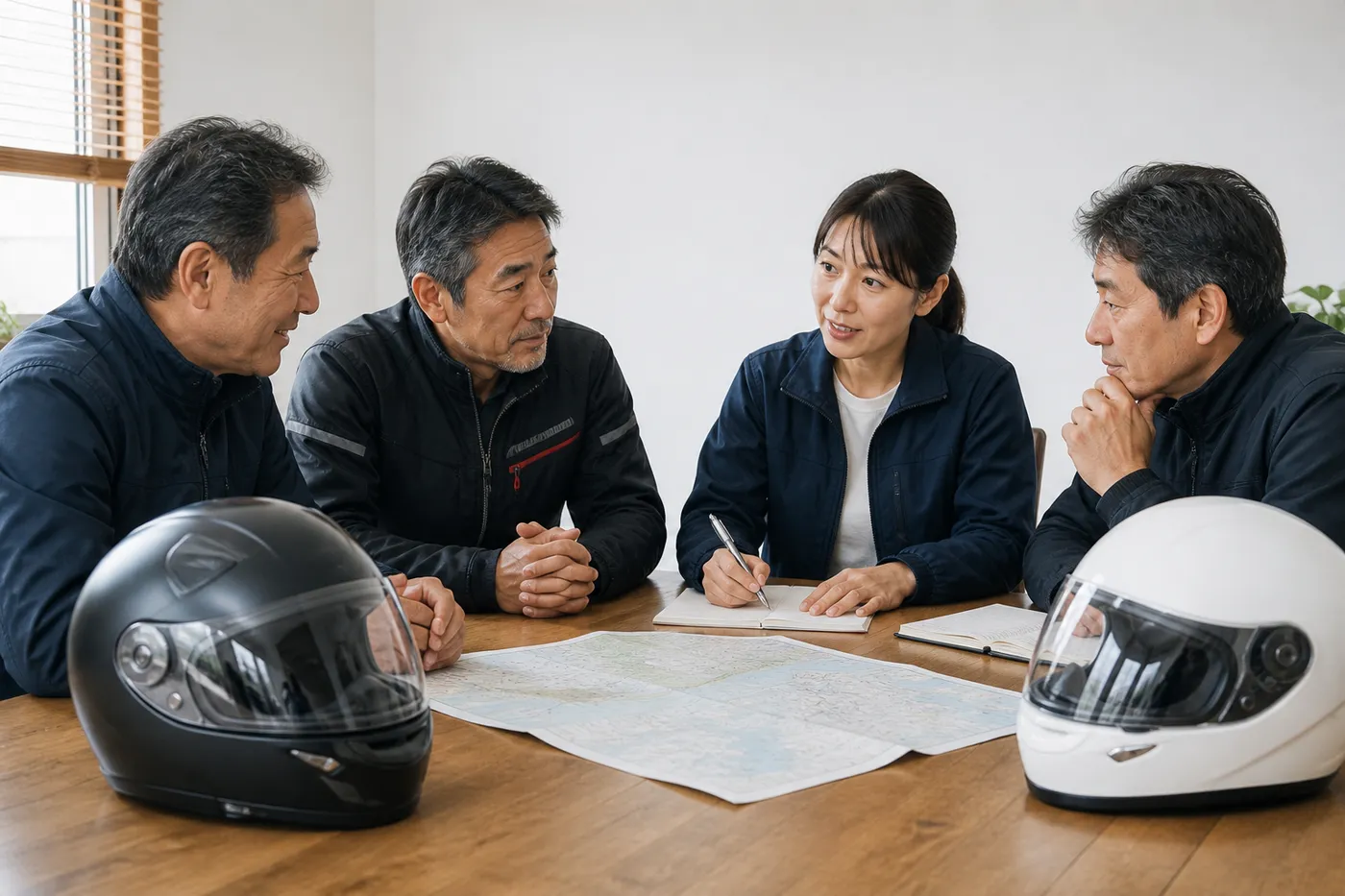ライダー同士で意見を交わす様子（イメージ）